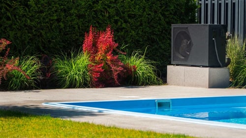 Electric Heat Pump Next To A Pool